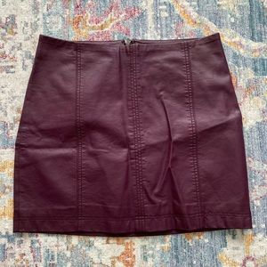 Purple Free People Leather Skirt